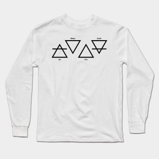 Air Fire Water Earth Four Elements Greek Triangle Symbols Long Sleeve T-Shirt